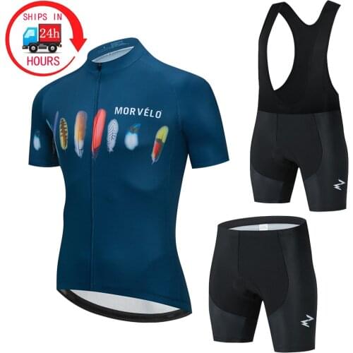 2021 Cycling summer Clothing Pro Morvelo Team Jersey Kit Men Short Sleeve set MTB Clothes Bike Uniforme Ropa Ciclismo Hombre