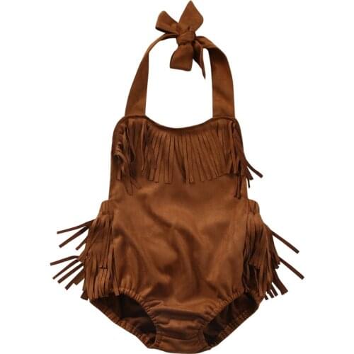 New Casual Newborn Baby Girl Tassels Romper Sleeveless Cotton Jumpsuit Kid Clothes Outfit Sunsuit