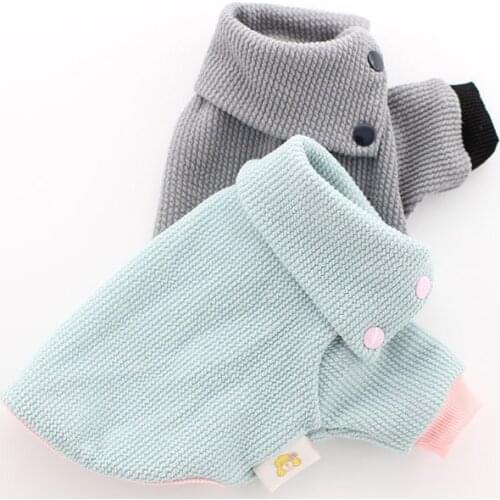 Autumn Pet Dog Fashion Outfit Clothes for Small Dogs Bichon Button Lapel Dog Sweater Pullovers For Chihuahua Puppy Coat Poodle