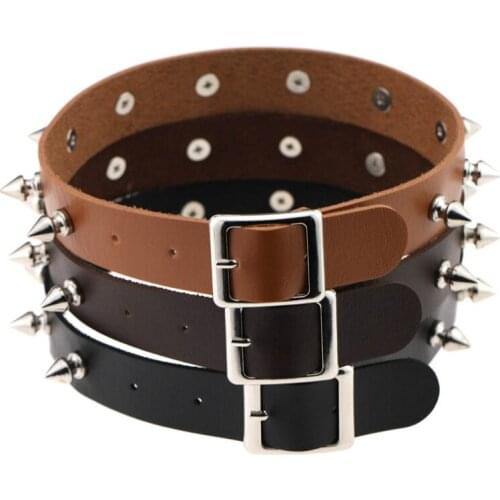 PU Leather Fashion Girl Punk Gothic Spiked Choker Collar Spike Necklace Jewelry