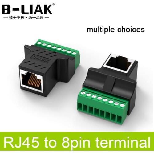 RJ45 Ethernet Female to 8 Pin Screw Terminal Connector Male to 8 Pin AV Terminal Adapter Block Cable for CCTV Digital Plug Jack