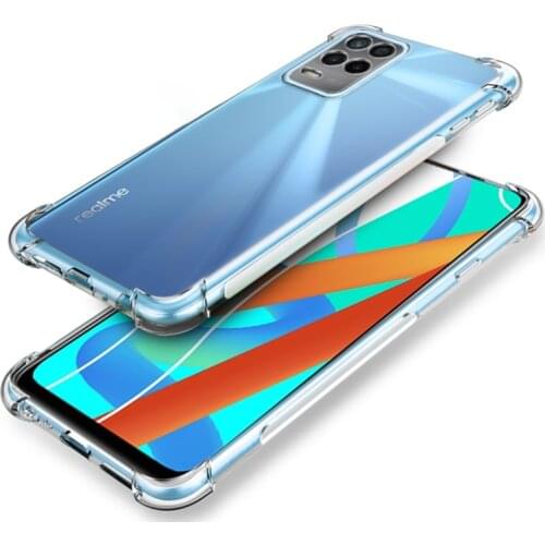 Luxury Soft Transparent Phone Case for OPPO Realme 8 Pro 8Pro 4G 5G Airbag Shockproof Silicone Lens Protective Back Cover Fundas