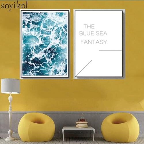 Nordic Posters And prints Wall Art Canvas Painting Wall Pictures Seascape Letter Home Decoration Posters HD Canvas Print nature