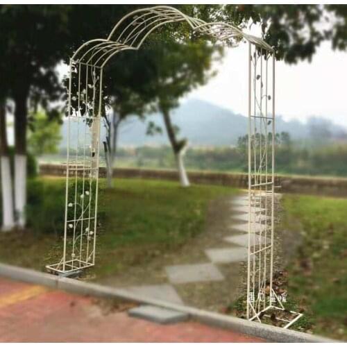Vintage do old iron arch plant climbing frame flower frame climbing vine plant bracket garden grape trellis