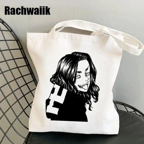 Tokyo Revengers Shopping Bag Graphic Harajuku Shopper Bag Women Shoulder Canvas Bag Tote Female Ulzzang Funny Eco Large-capacity