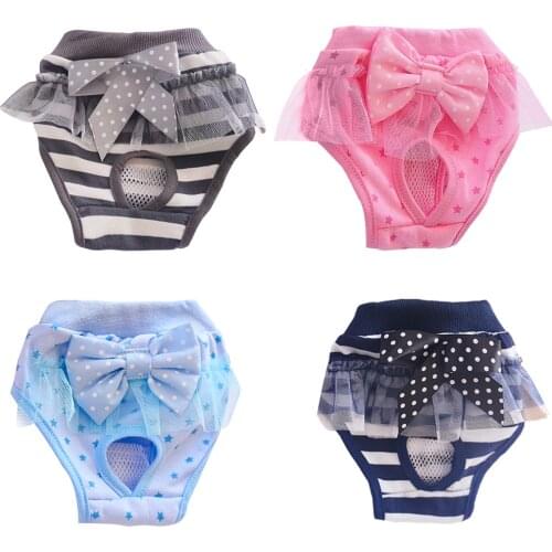 Pet Sanitary Physiological Pants Dog Diaper Washable Female Dog Shorts Panties Menstruation Underwear Pet Briefs