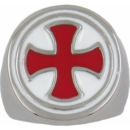 FANSSTEEL Stainless Steel Jewelry Jesus Christ Crusaders Religious Iron Cross Ring FSR11W85
