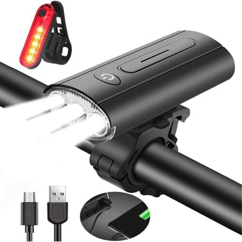 USB Rechargeable Bicycle Headlight IPX5 Waterproof Practical Versatile Mountain Bike Headlight Kit Riding Accessories