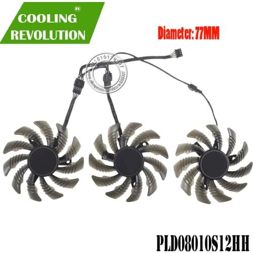 77MM PLD08010S12HH DC12V 0.35A Graphics Card Cooling Fan for GIGABYTE Radeon RX 5500 XT RX 5600 XT RX 5700 RX 5700 XT GAMING
