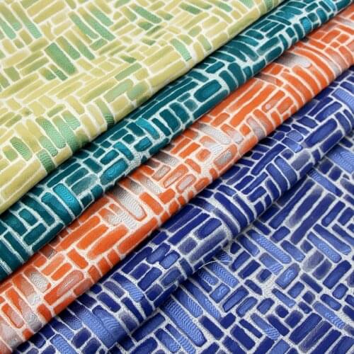 Horizontal And Vertical Stripes Jacquard Thick Brocade Cloth Width 150CM Handmade Diy Clothing Fabric