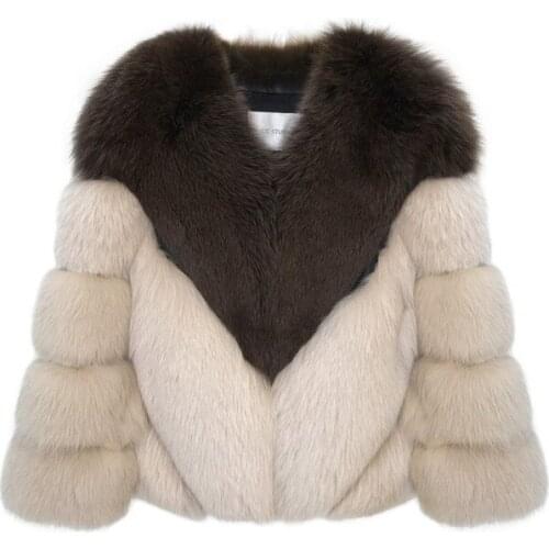 New Fashion High Imitation Fox Fur Coat Female Mosaic Short Faux fur Overcoat Women Winter Clothes