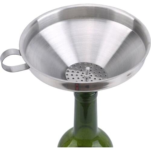 1Pcs Multifunctional Stainless Steel Kitchen Funnel Filter Removable And Easy To Clean Funnel Kitchen Oil Honey Funnel