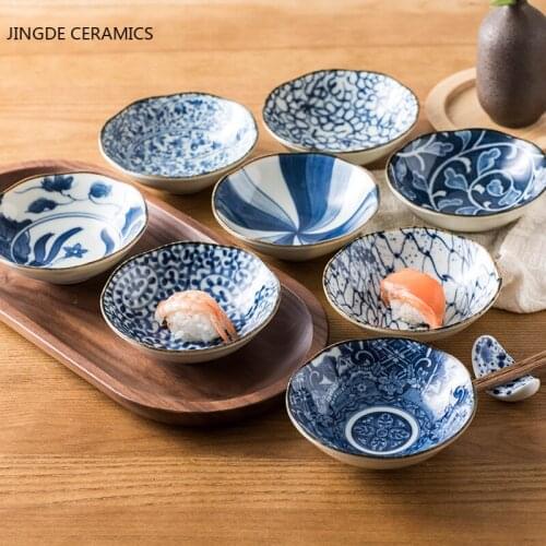1PC Japanese-style Ceramics Seasoning Small Dish Commercial Supplies Soy Sauce Sushi Wasabi Dishes Kitchen Seasoning Plate