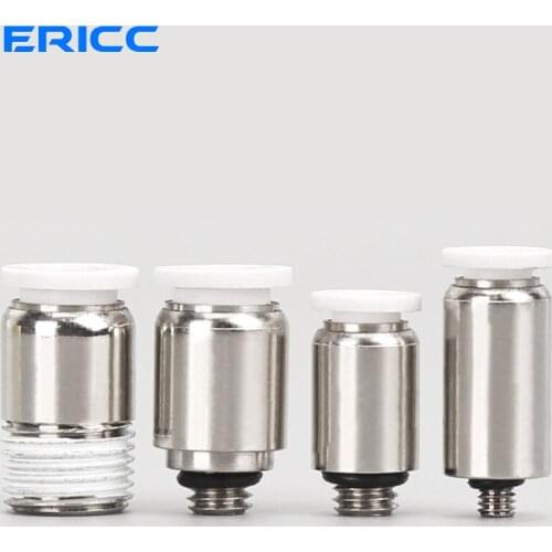 10pcs/lot Pneumatic Round Straight Air Pipe with Hexagonal Hole, Miniature Mini Connector Thread Straight Through POC4/6mm-M3/M5
