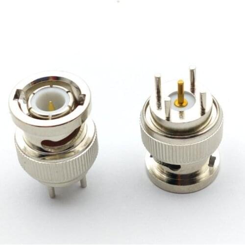 20pcs brass BNC Plug male Thru Hole Vertical PCB Mount Solder RF adapter