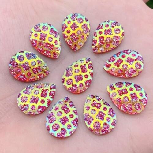 200pcs 13*18mm AB Resin Sew On Big Rhinestones Flatback Resin Crystals Accessory Gemstone Strass Loose Beads -A531*5