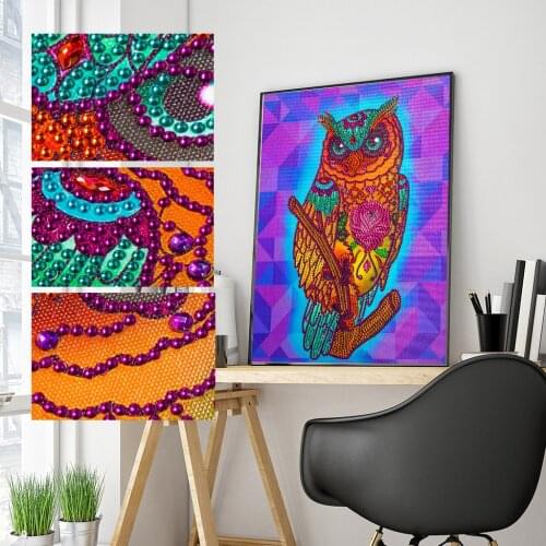 5D Special Shaped Diamond Painting Owl Diamond Embroidery Crystal Mosaic Cartoon Animal Series Picture Kid Diamond Art Gift