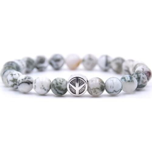 8MM Beaded Bracelet Natural Stone Lava Tiger Eye Matte Repair Bead Bracelet Elastic Charm Yoga for Women Men Jewelry