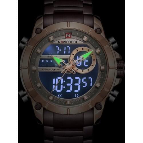 NAVIFORCE Top Brand Men Watch Fashion Quartz Watches Mens Military Sports Wristwatch Full Steel Male Clock Relogio Masculino