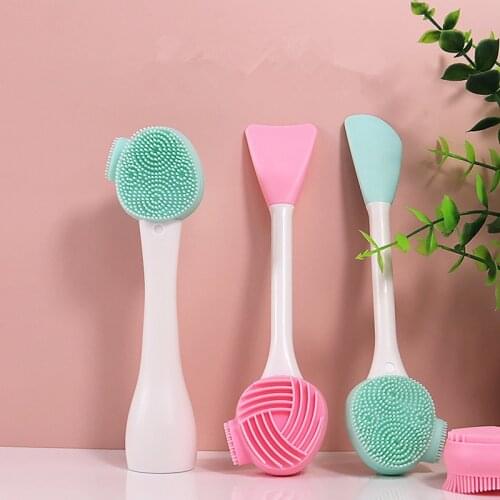 Double Side Silicone Facial Cleansing Brush Soft Hair Face Massage Washing Brush Blackhead Remover Portable Skin Care Tool