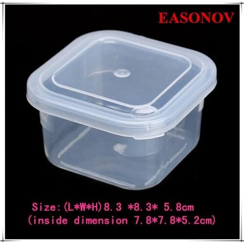EASONOV 8.3 *8.3* 5.8cm Square PP transparent plastic box heaven and earth candy packaging storage box 5pcs/lot