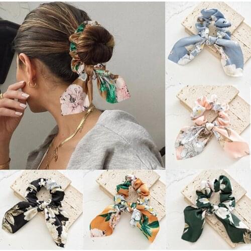 Bowknot Elastic Hair Bands For Women Girls Scrunchies Headband Hair Ties Ponytail Holder Hair Rope Rubber Bands Hair Accessories