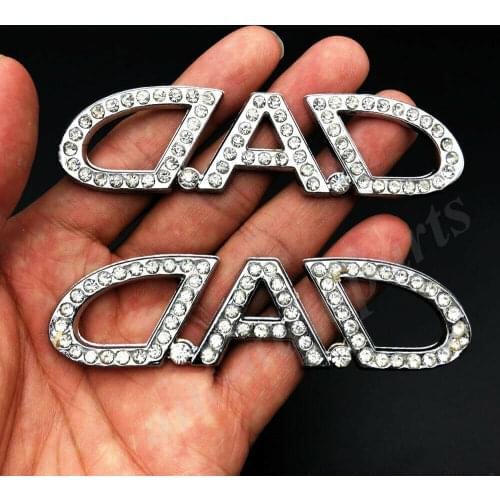 2pcs Metal Diamond DAD Garson VIP Luxury JDM JP Car Emblem Badge Decal Sticker