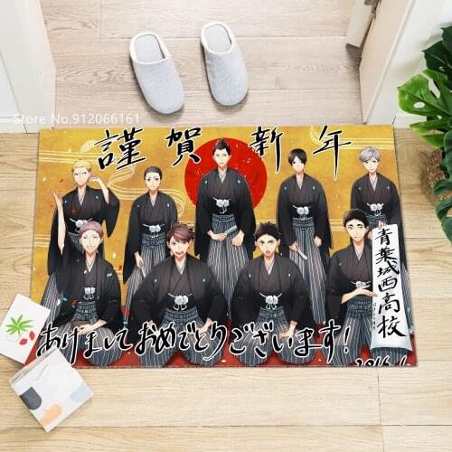 Volleyball Boy Kitchen Mat Haikyuu!! Anime Living Room Floor Mats Household Bathroom Entrance Non-Slip Doormat Anime Rug Carpet