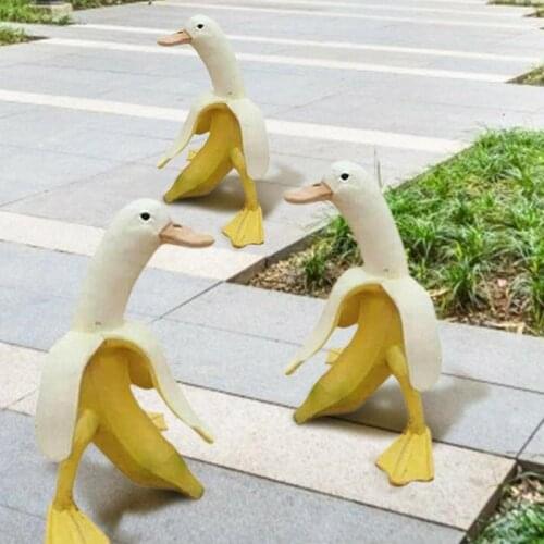 2021 Creative Art Banana Duck Gardening Decoration Duck Decoration Banana Yellow A4J4