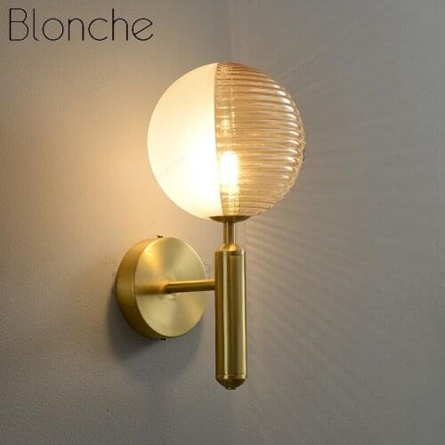 Creative semi-glass wall lamp bedroom bedside lamp living room wall lamp staircase corridor aisle lamp home decoration