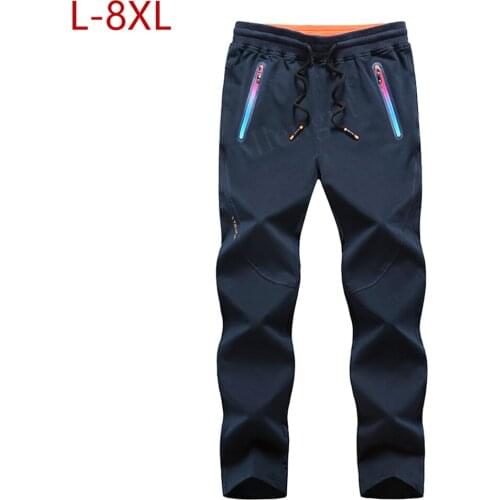 Mens Sweatpants Large Size L-8XL Casual Cotton Sweat Pants Spring Autumn Male Elastic Fitness Breathable Jogger Baggy Trousers