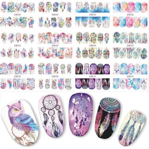 Mybormula 12 Designs New Halloween Night Owl Campanula Pattern Sticker Water Transfer Nail Art Stickers Decal Slider BN301-312