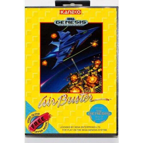 New 16 bit MD game card - air buster with Retail box For Sega genesis system