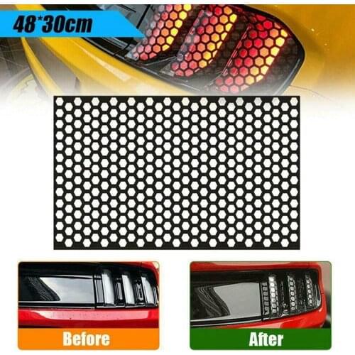 Novel-Car Rear Tail Light Honeycomb Sticker Tail Light Lamp Cover Exterior Accessory 48 x 30 cm