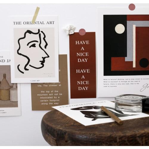 Poster 6 Pcs Art Retro Wall Decoration Card Dormitory Background Wall Small Posters Into The Postcard Wall Stickers Photo