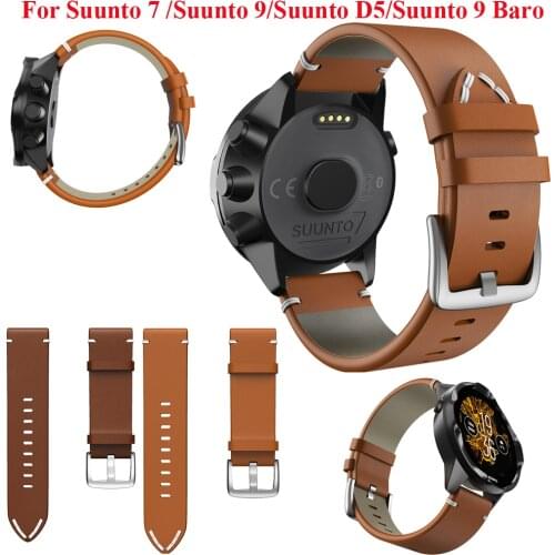 JKER 24mm Genuine Leather Watch Strap For Suunto 9 / Suunto 9 Baro /Suunto 7 /Suunto D5/Suunto Spartan Sport Wrist HR Watchband