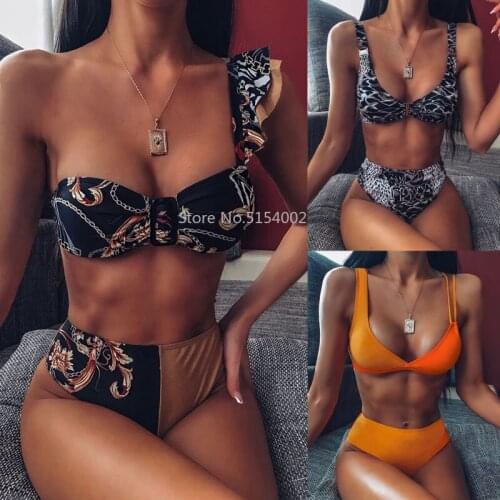 Sexy Leopard Bikinis 2021 Micro Bikini Set Push Up Thong Biquini High Cut Swimwear Women Mini Swimsuit Female Bathing Suit