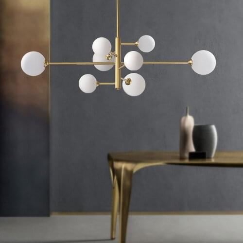 Nordic chandelier ball lights for dining room kitchen chandelier lighting Gold And Black chandelier luster
