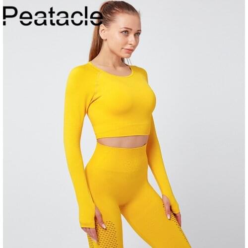 Peatacle 2 Pieces Sport Set Red Leggings Shirt Yoga Fitness Gym Wear Exercise Clothing for Women Compression Pants Breathable