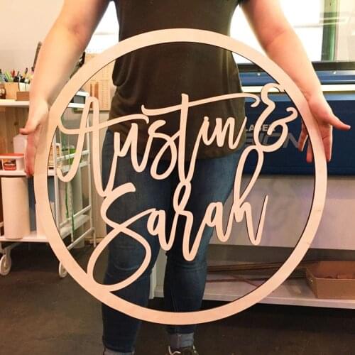 Wedding Name Sign,Custom Name Sign, Calligraphy Name Sign,Wedding Backdrop Decor Wall,Circular Wedding Sign