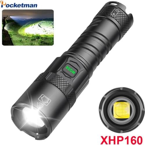 Pocketman XHP160/XHP99 LED Flashlight 5 Modes USB Rechargeable Flashlight Aluminum Tactical Flashlight Waterproof Torch Lanterna