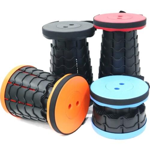 Retractable Folding Stool for Camping Fishing Height Adjustable -Portable Plastic Collapsible Telescoping Stool Seat Chair