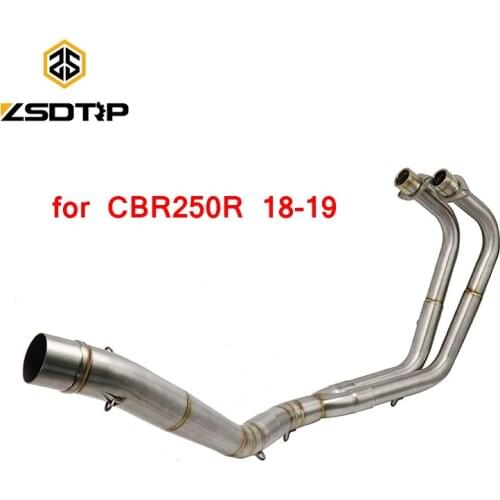 ZSDTRP For Honda CBR250R Exhaust Motorcycle Escape Moto Slip On Link Pipe For Honda CBR250R 2018 2019
