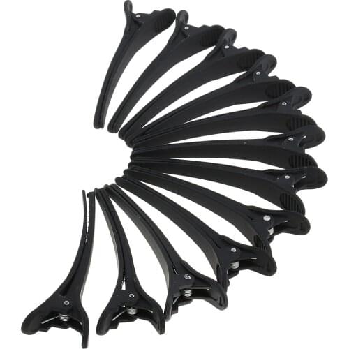 12x Black Bow Hairpins Hair Grip Hair Barrettes Clip For Salon Hairstyle DIY