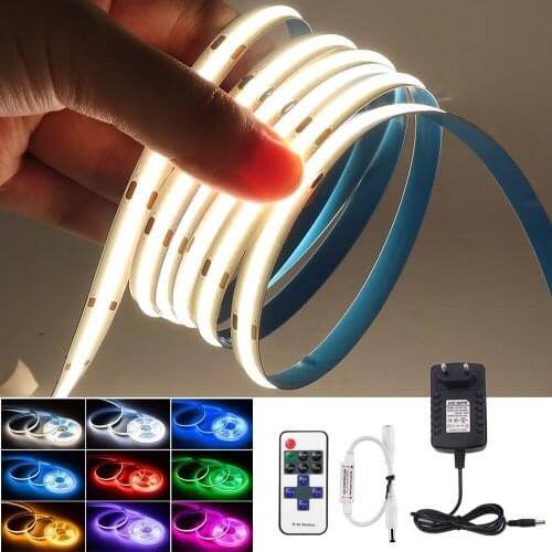 Dimmable Led Strip 12V Flexible COB Strip Light 384 528 LED Soft FOB Tape Diode White/Natural White/Warm White Linear Rope Light