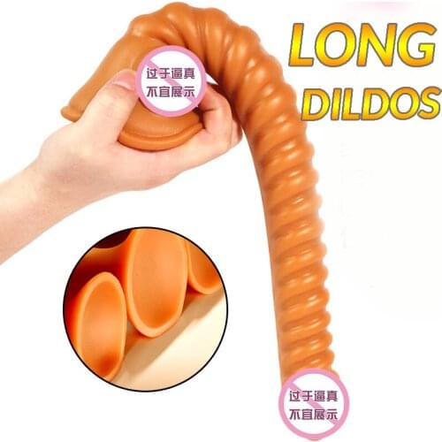 Liquid Silicone Gold Penis Super Long Anal Plug Dildo Adult Toys Big Butt Plug Men Anal Dilator G Spot Stimulator Sex Toys Woman