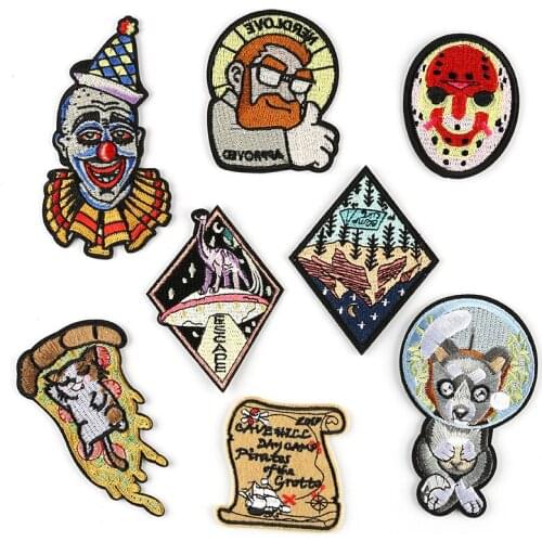 1pcs Funny Clown Theme Embroidered Patches Sew On/Ironing for Applique Stickers Badge Accessories Decoration Clothing DIY