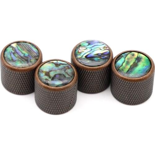4pcs Metal Guitar Knobs Abalone top With Inlaid Shell Guitar Knobs 3 Coloer