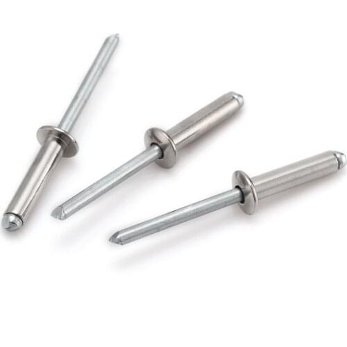 50PCS 304 semi-steel open-type M3.2*12core pulling rivets Blind Round Head Rivets Nail Decoration Pop Rivets