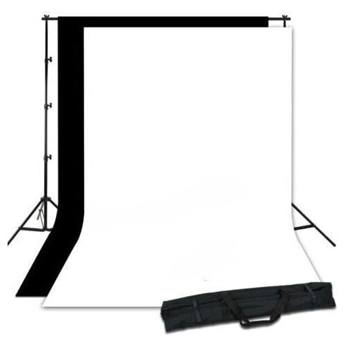 Photography Studio accessories backdrop set 2mx2mbackground support +2x 1.6*3m non-woven farbic backdrop+one Black Carry Bag